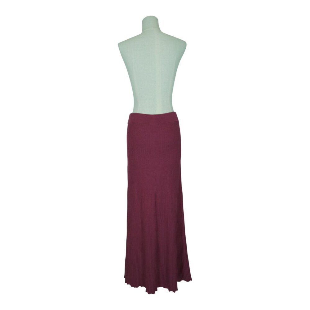 Free People Shine Bright Knit Maxi Skirt Burgundy Purple Sz Small - Picture 9 of 10